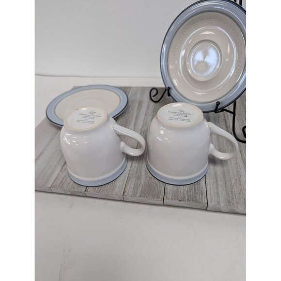 Vintage Johann Haviland Blue Bouquet Crowning Fashion Set 2 Teacups Saucers - Picture 5 of 11